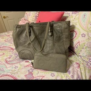 Coach tote and matching wallet